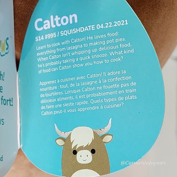 CALTON 🐮 Brown Highland Cow Original Squishmallow By Kellytoy NWT - Picture 8 of 8